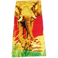 Elephant Printed Cotton Beach Bath Towels For Boys/Girls - Pack Of 1