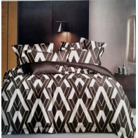 Geomatrical 3D Pattern Bedsheet With 2 Pillow Covers Set For Double Bed