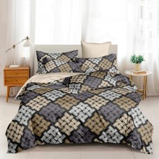 Microfiber Glace Cotton Bedsheet With 2 Pillow Cover Set For Double Bed