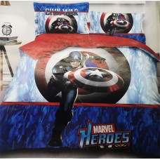 Marvel Civil War Kids Cartoon Bedsheet With 1 Pillow Cover Set For Single Bed