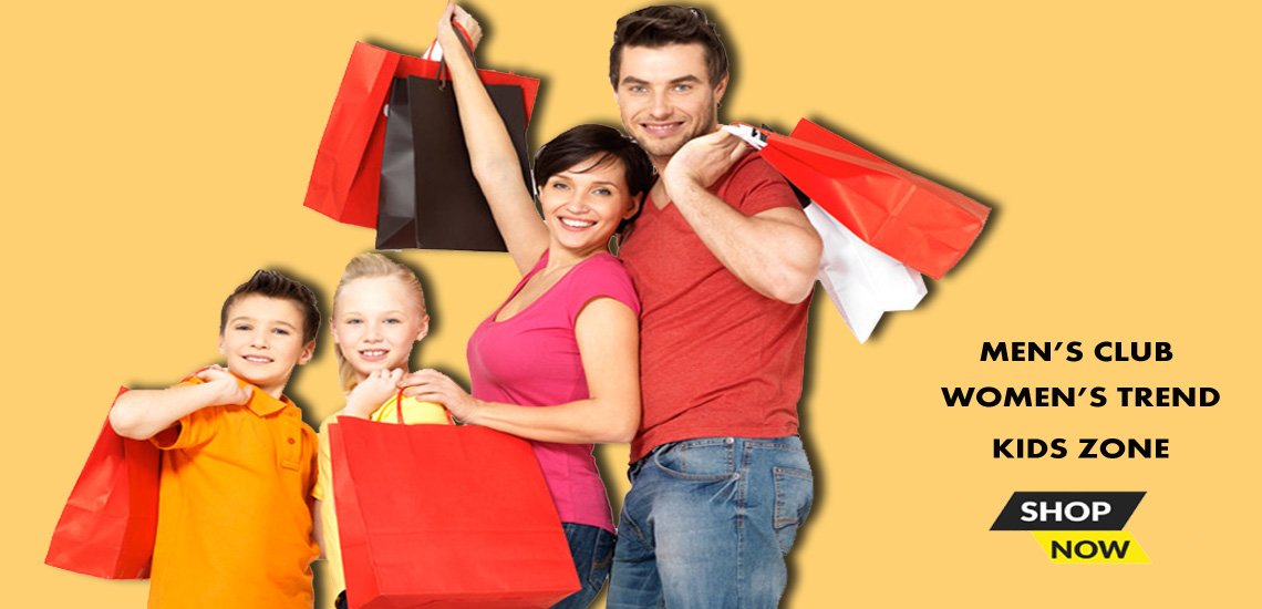 family shopping banner