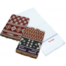 Solapur Authentic Design Cotton Chaddars With Light Weight Chaddar Cum Bedsheet  - Pack Of 3