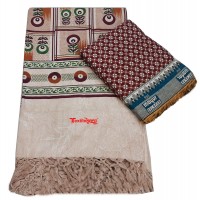 Large Solapur Chaddar Cotton Blanket With Traditional Designer Double Bedsheet With 2 Pillow Covers Set
