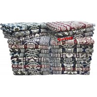 SPECIAL MAYURPANKH BLOCK DESIGN PURE COTTON SOLAPUR CHADDAR / BLANKETS IN BULK - PACK OF 25 PIECES